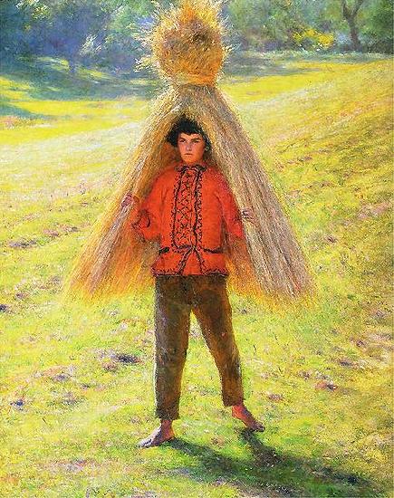 Aleksander Gierymski A boy carrying a sheaf oil painting picture